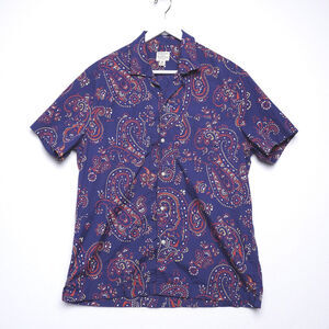 J. Crew Blue Paisley Organic Cotton‎ Shirt Size M